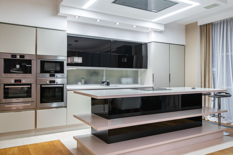 Luxury kitchen cabinets in a modern home